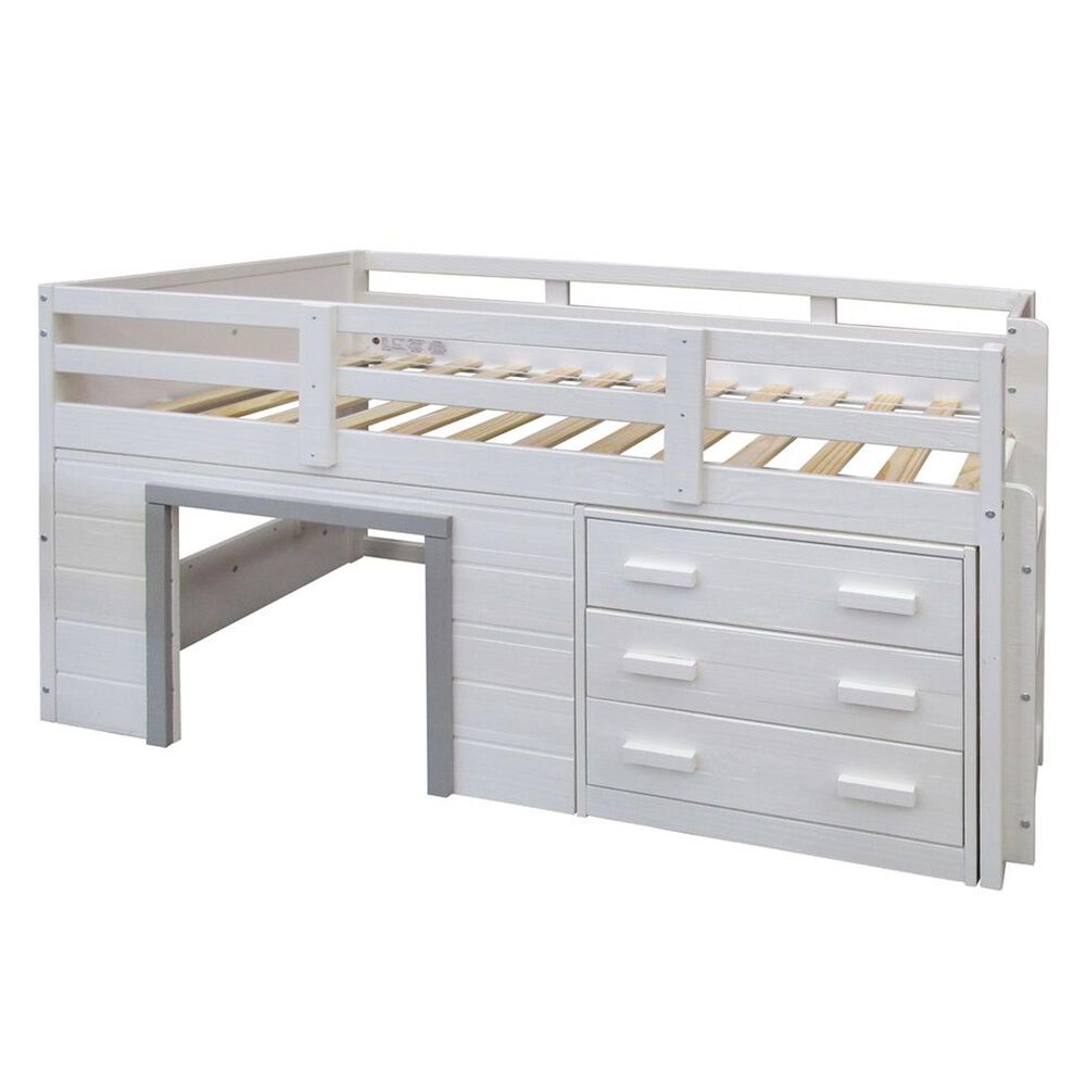 Forest Grove Sweet Dreams Low Loft Bed in Beautiful White and Grey, , large
