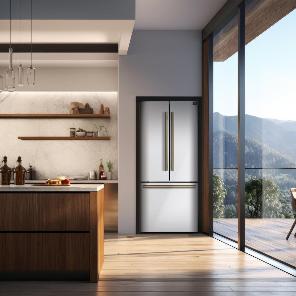 Forno Gallipoli 17.5 Cu. Ft. French Door Refrigerator with Bottom Freezer in White, , large