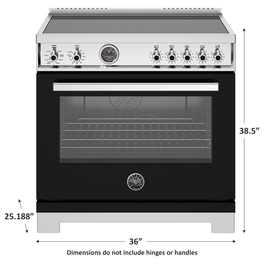 Bertazzoni Professional 5.7 Cu.Ft. Induction Range with Convection and Self-Cleaning in Nero, , large