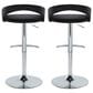 LumiSource Grotto Swivel Adjustable Bar Stool with Black Velvet Upholstery in Chrome (Set of 2), , large