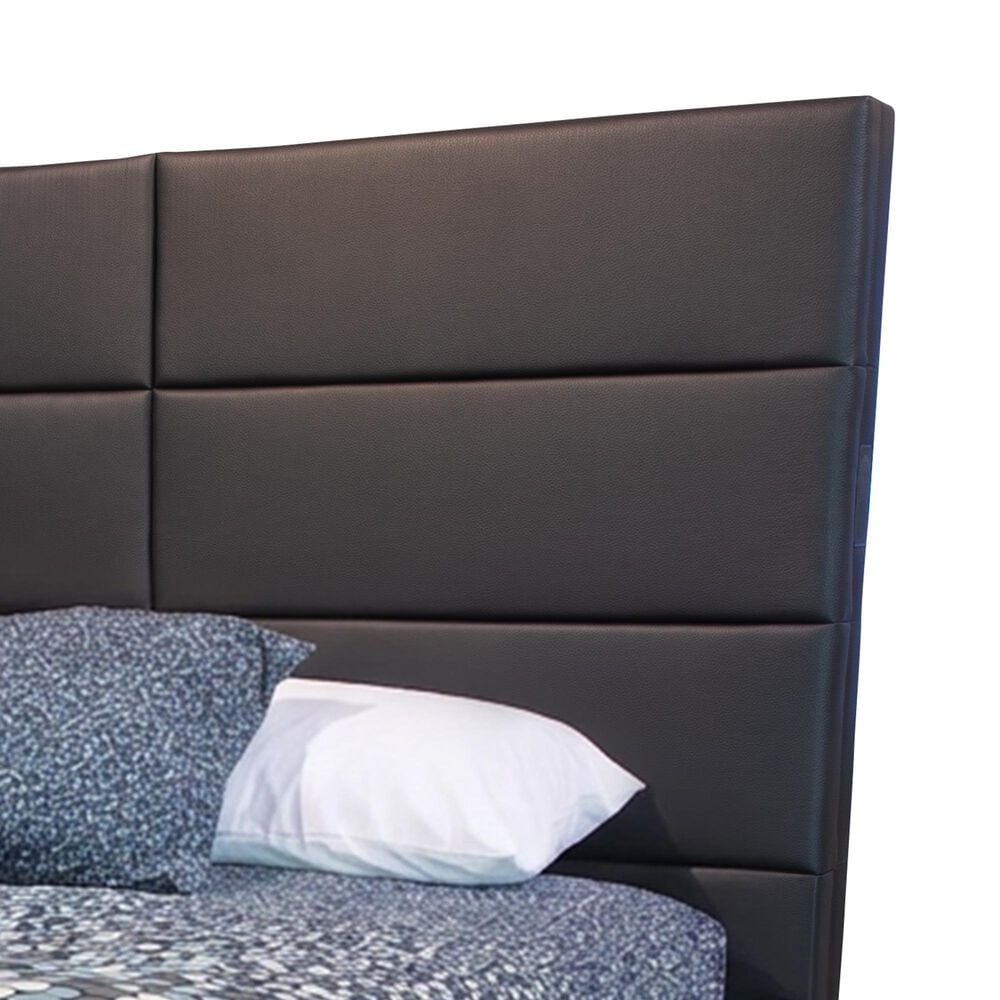 Loft District Metrica Queen Panel Bed with LED Lighting and Speaker in Softwelle Lava, , large