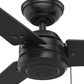 Hunter Cassisus 52" Outdoor Ceiling Fan in Matte Black, , large