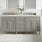James Martin Vanities Brittany 72" Double Bathroom Vanity in Urban Gray with 3 cm Lime Delight Quartz Top and Rectangular Sinks, , large
