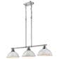 Golden Lighting Duncan 3-Light Pendant with White Shade in Chrome, , large