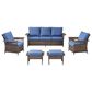 Sunwell Garden 5-Piece Patio Conversation Set with Stationary Chairs in Navy, , large