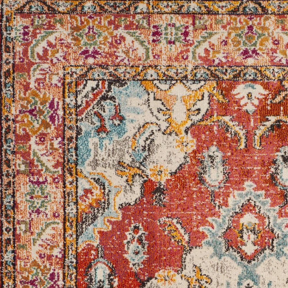 Safavieh Monaco MNC243H-5SQ 5&#39; x 5&#39;  Orange/Light Blue Square Rug, , large