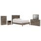 Ashley Elbrim 5-Piece Full Panel Bedroom Set in Weathered Brown, , large