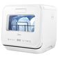 Midea 17" Portable Countertop Dishwasher with 5L Built-in Water Tank in White, , large