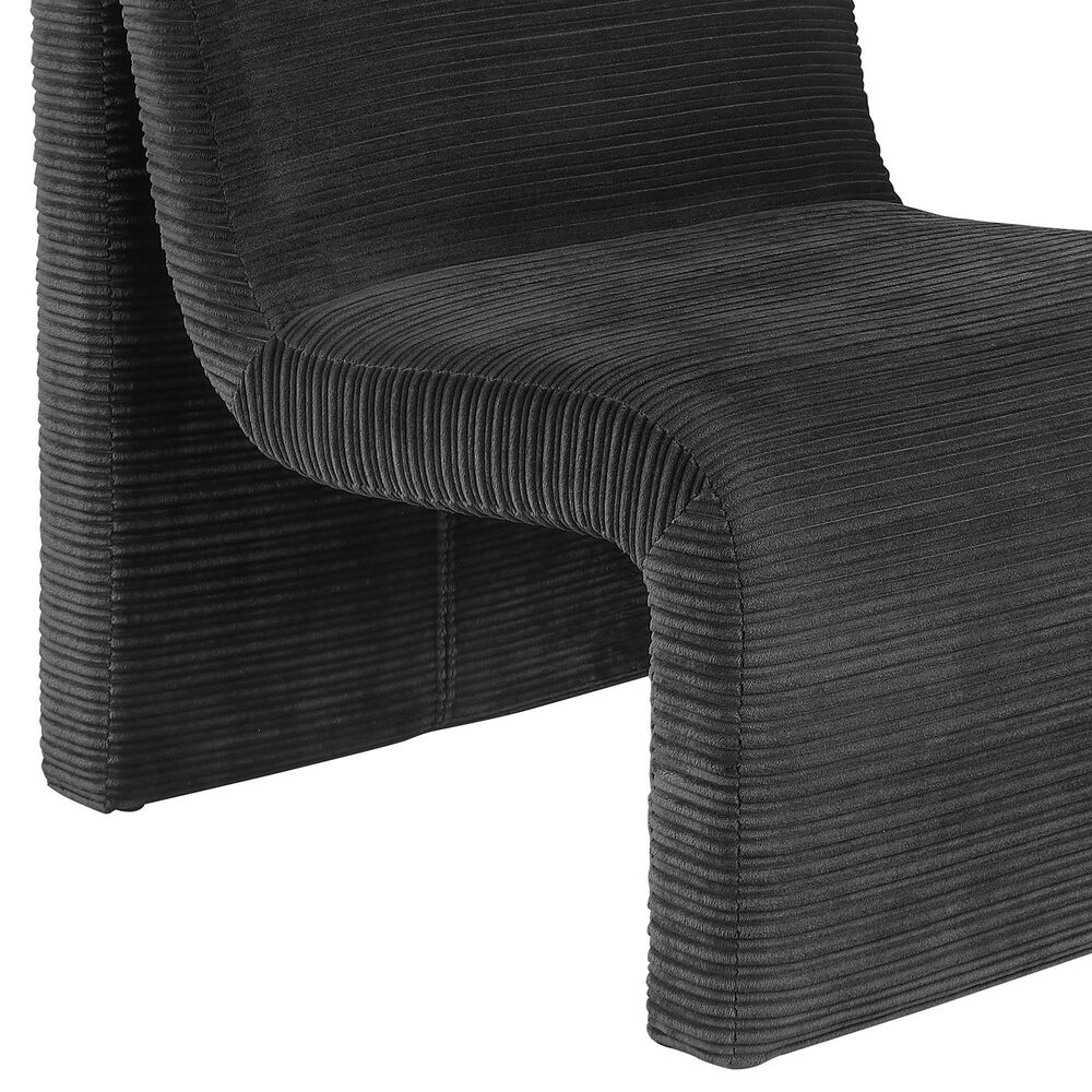 Coaster Drayton Upholstered Curved Accent Armless Chair in Black, , large