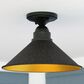Vaxcel Outland 1-Light Outdoor Semi Flush in Aged Iron and Light Gold, , large