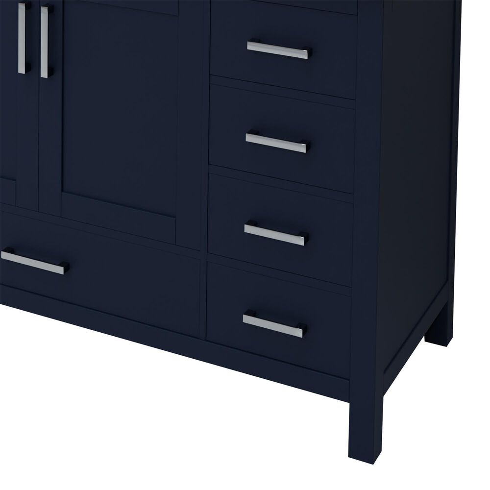 Lexora Home Jacques 84" Double Bathroom Vanity in Navy Blue with 2 cm White Cultured Marble Top and Rectangular Sinks, , large