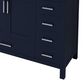 Lexora Home Jacques 84" Double Bathroom Vanity in Navy Blue with 2 cm White Cultured Marble Top and Rectangular Sinks, , large