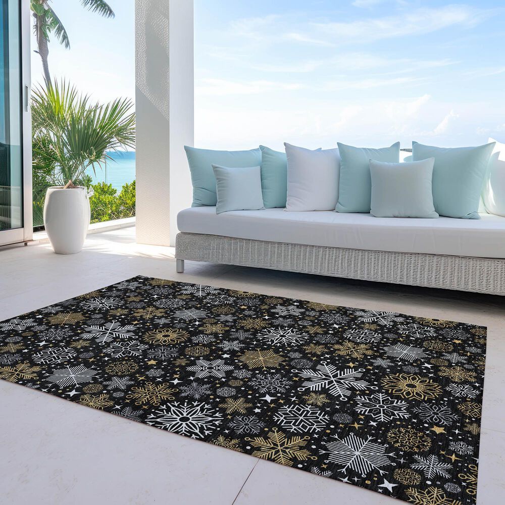 Dalyn Rug Company Wonderland WN31 5&#39; x 7&#39;6&quot; Black Indoor/Outdoor Area Rug, , large