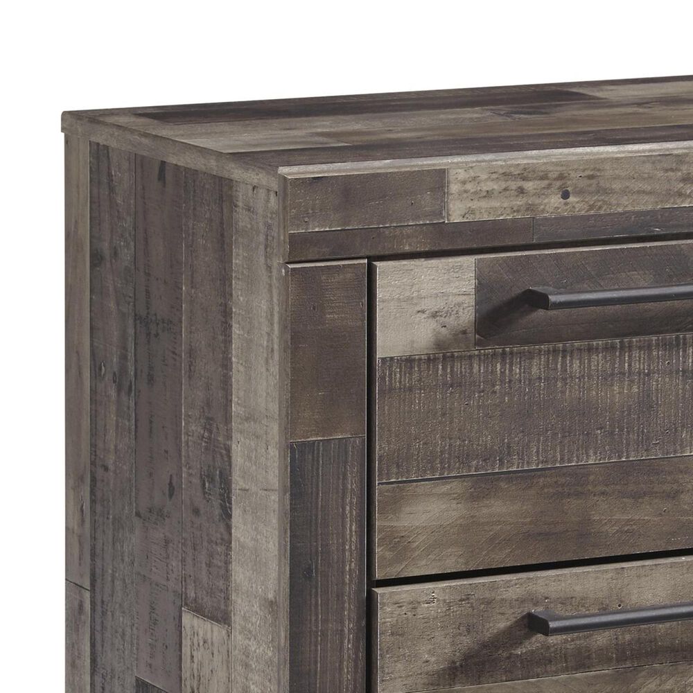 Ashley Derekson 2 Drawer Nightstand in Walnut and Gray, , large