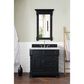 James Martin Brookfield 36" Single Bathroom Vanity in Antique Black with 3 cm Carrara White Marble Top and Rectangle Sink, , large