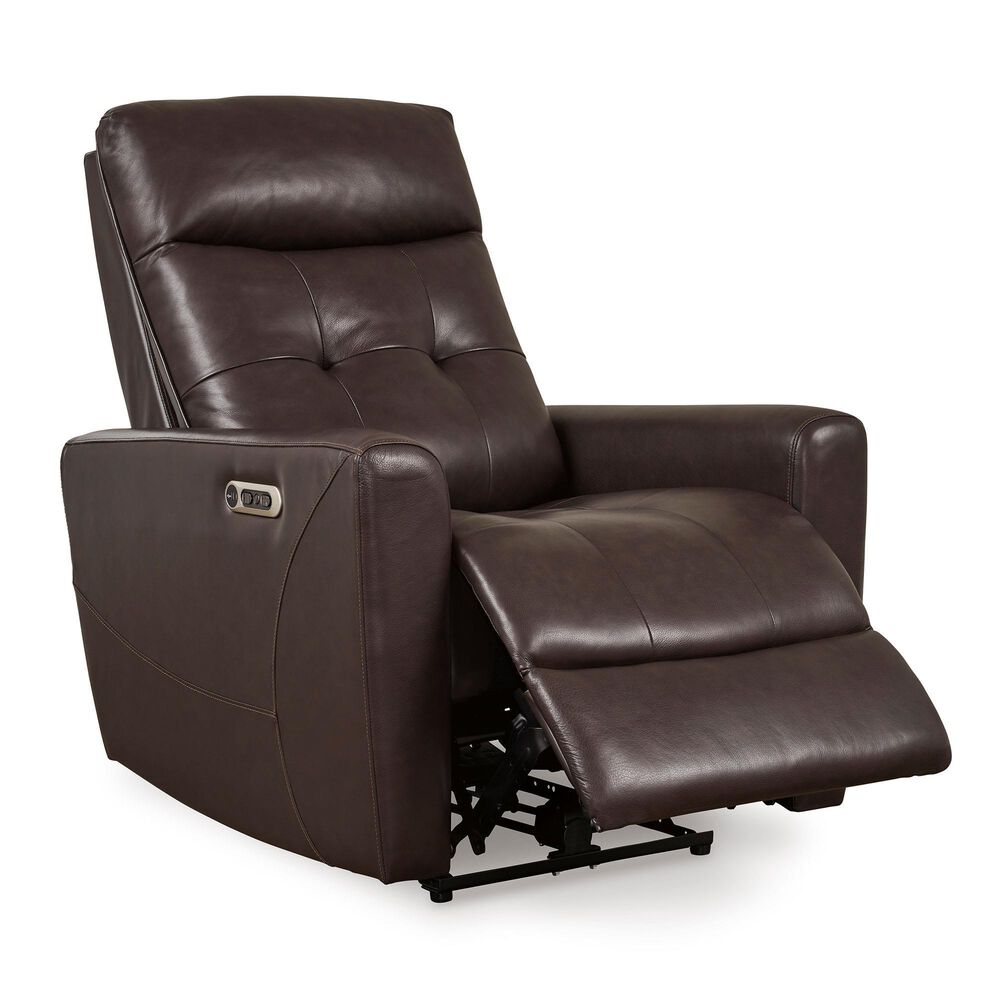 Ashley Pisgham Power Recliner with Adjustable Headrest in Chocolate, , large