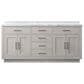 Lexora Home Abbey 72" Double Bathroom Vanity in White Oak with 2 cm White Carrara Marble Top and Rectangular Sinks, , large