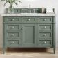 James Martin Vanities Brittany 48" Single Bathroom Vanity in Smokey Celadon with 3 cm Victorian Silver Quartz Top and Rectangular Sink, , large
