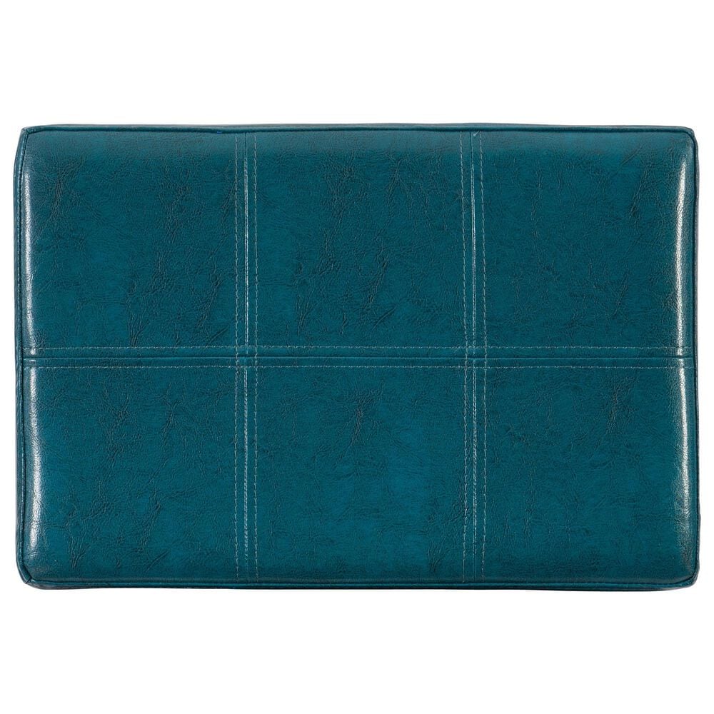 Linon Home Decor Claridge Bar Stool with Blue Cushion in Dark Brown, , large