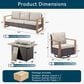 Sunwell Garden 4-Piece Patio Fire Pit Set in Beige, , large