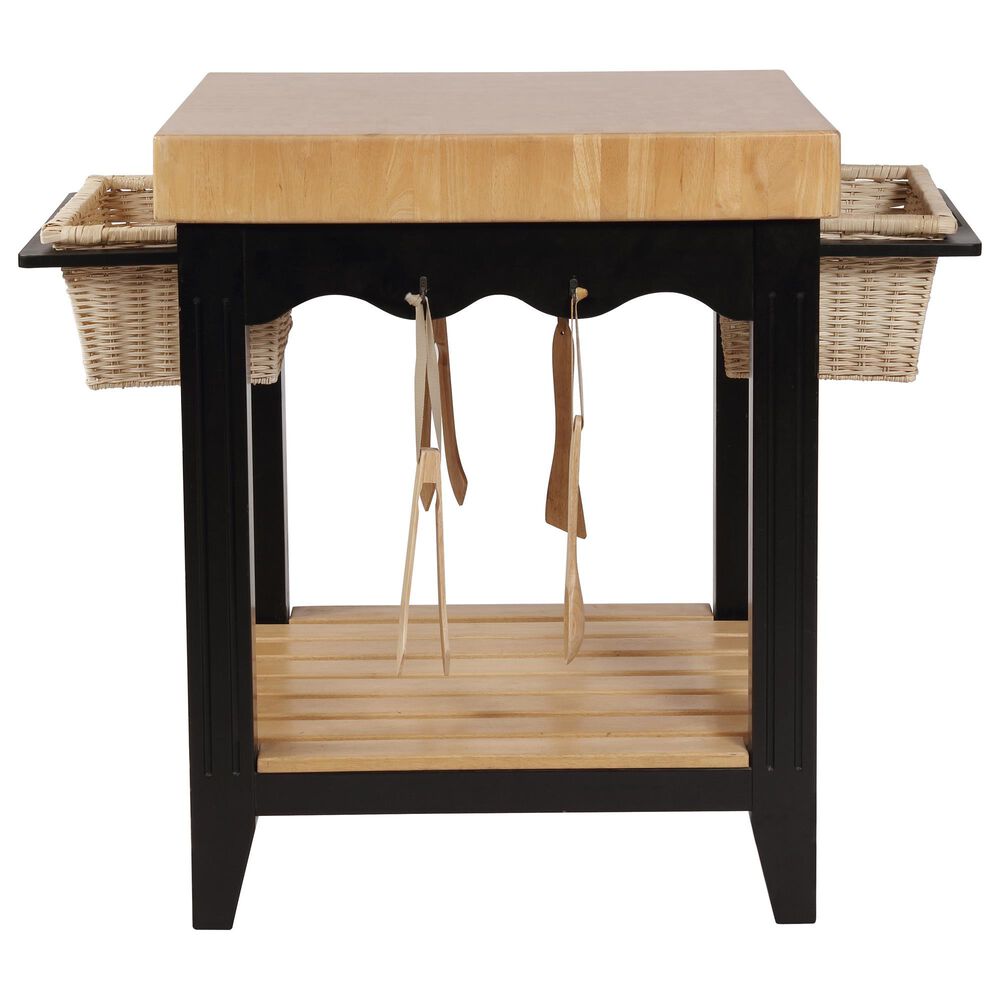 Linon Home Decor Kolton Kitchen Island in Black and Natural, , large