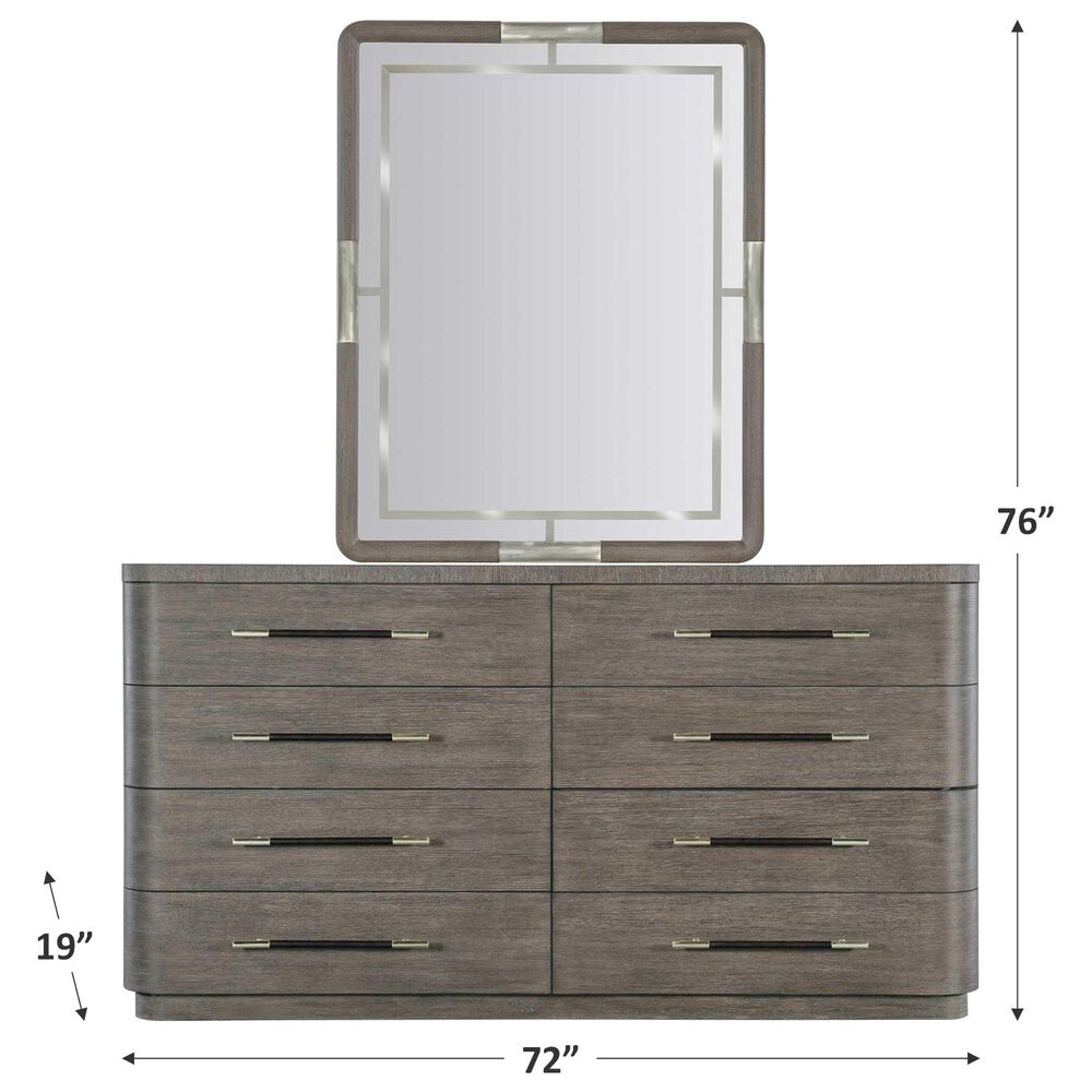 Hooker Furniture Modern Mood 8-Drawer Dresser and Mirror in Mink and Pewter, , large