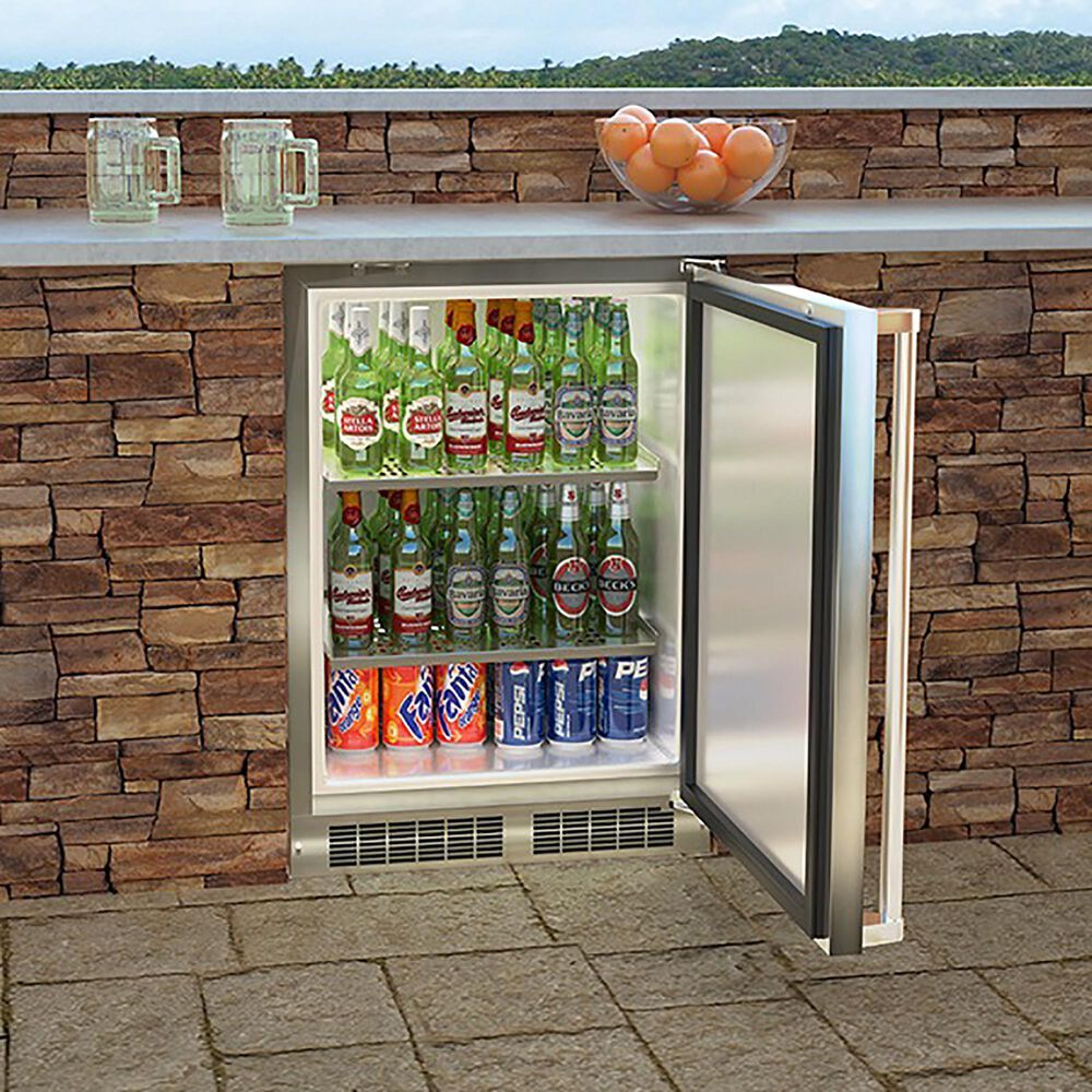 Marvel 5.3 Cu. Ft. 24&quot; Outdoor Built-In High-Capacity Refrigerator in Stainless Steel, , large