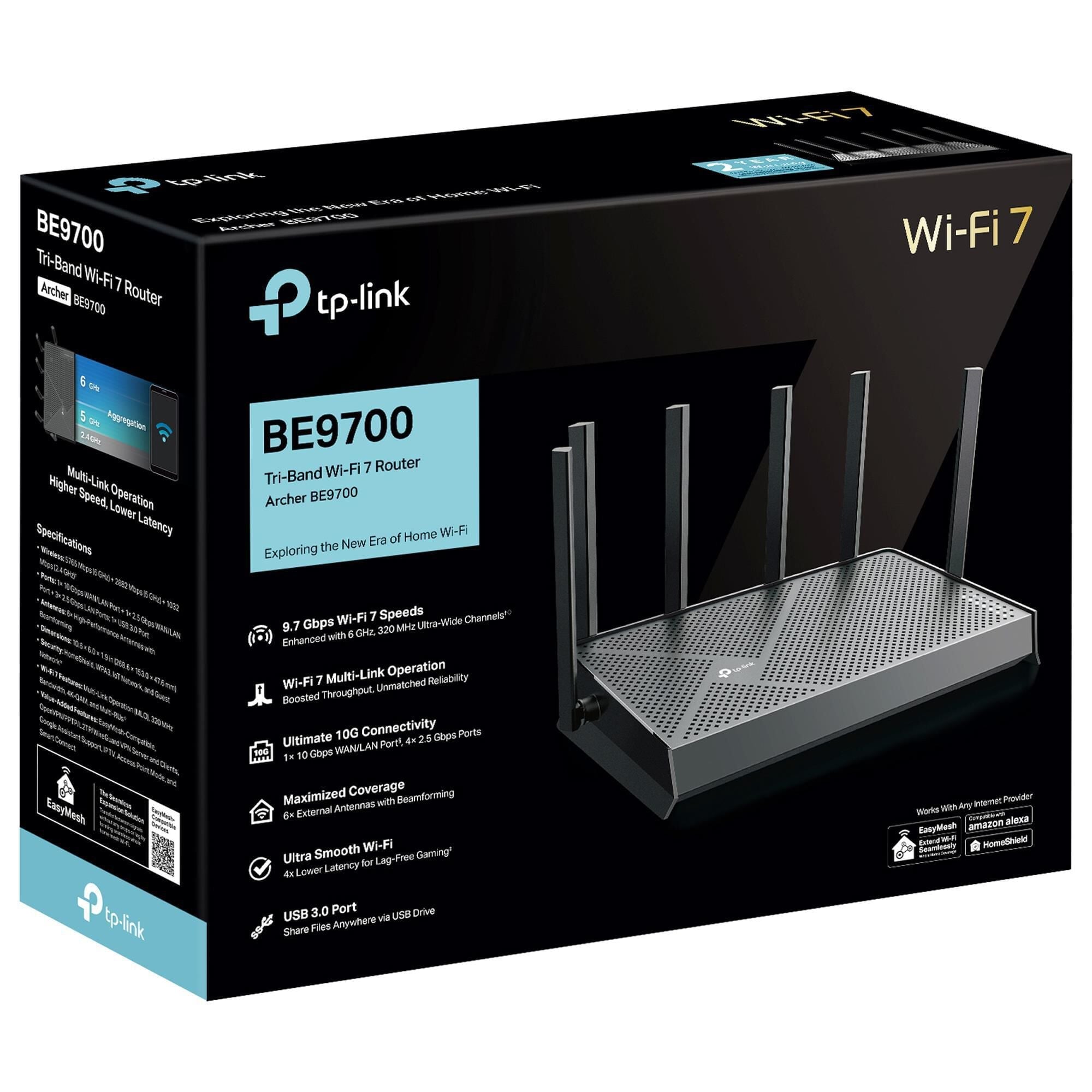 TP-Link Archer Tri-Band Wi-Fi 7 Router in Black