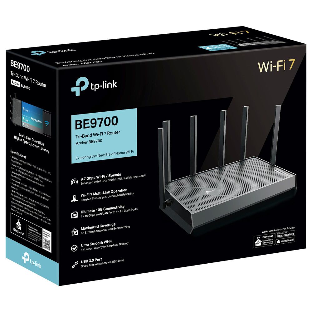 TP-Link Archer Tri-Band Wi-Fi 7 Router in Black, , large