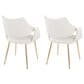 Lumisource Curvo Arm Chair with White Upholstered in Gold (Set of 2), , large
