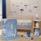 Lambs and Ivy Little Aviator Table Lamp with Shade and Bulb in White, , large