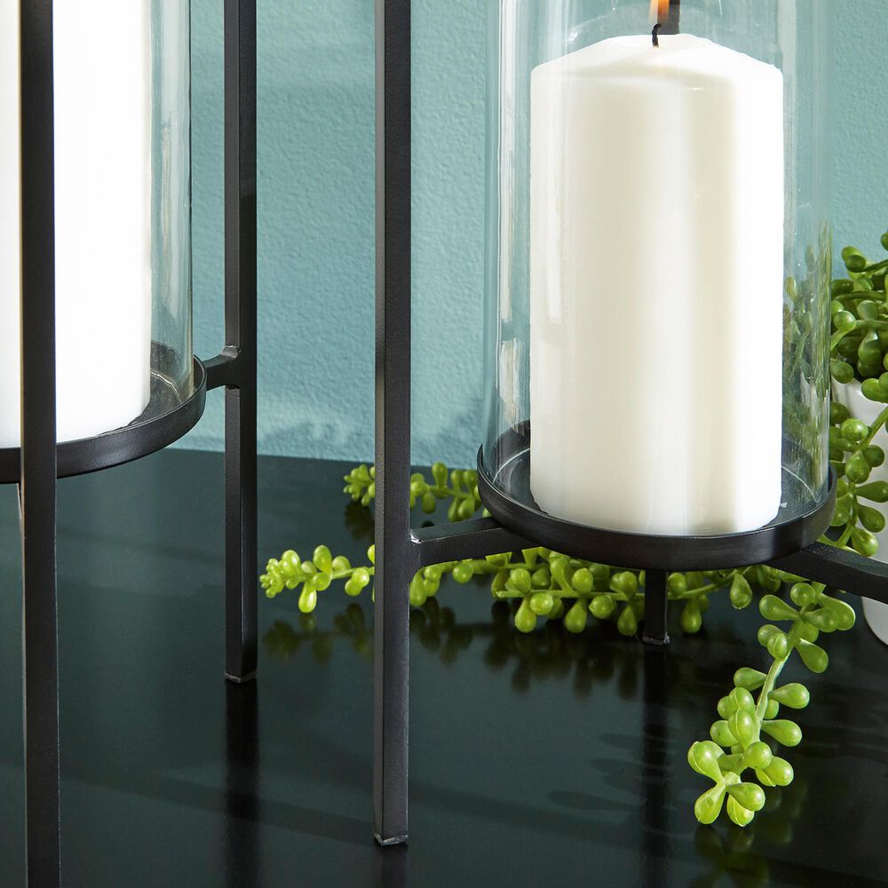 Ashley Ginette Candle Holder in Black and Clear &#40;Set of 2&#41;, , large