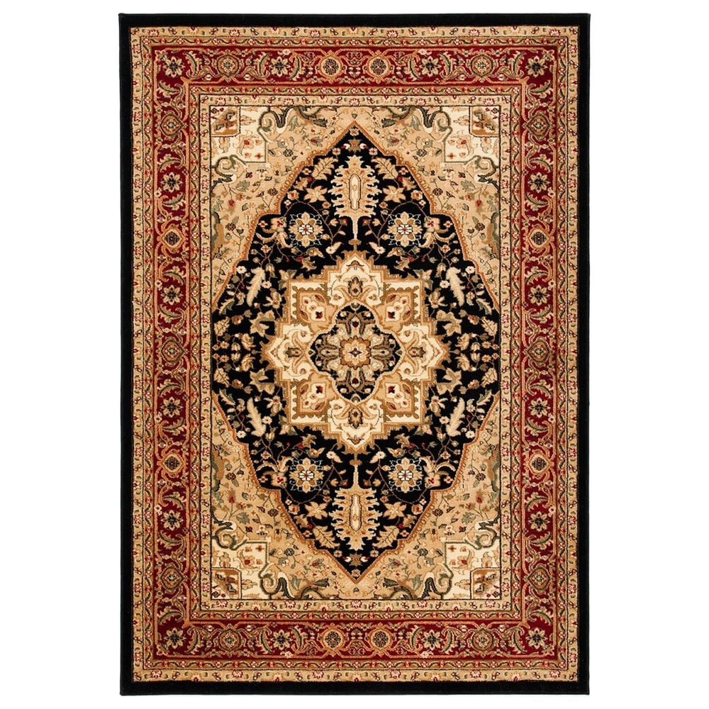 Safavieh Lyndhurst LNH330 8" x 10" Black and Red Area Rug, , large