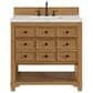 James Martin Vanities Malibu 36" Single Bathroom Vanity in Amber Birch with 3 cm Ethereal Noctis Quartz Top and Rectangular Sink, , large