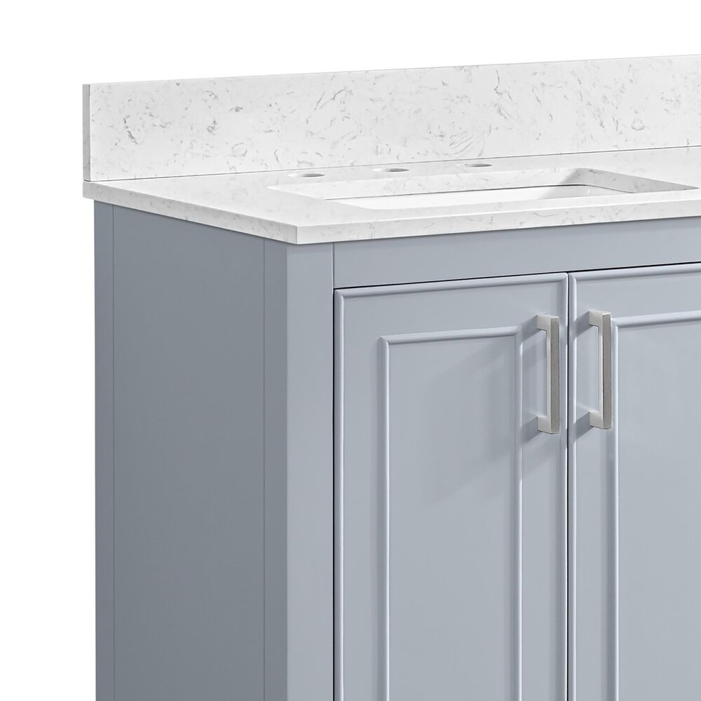 37B Lucerne 36" Single Bathroom Vanity Cabinet in Soft Blue with Marble Top and Backsplash, , large