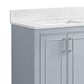 37B Lucerne 36" Single Bathroom Vanity Cabinet in Soft Blue with Marble Top and Backsplash, , large