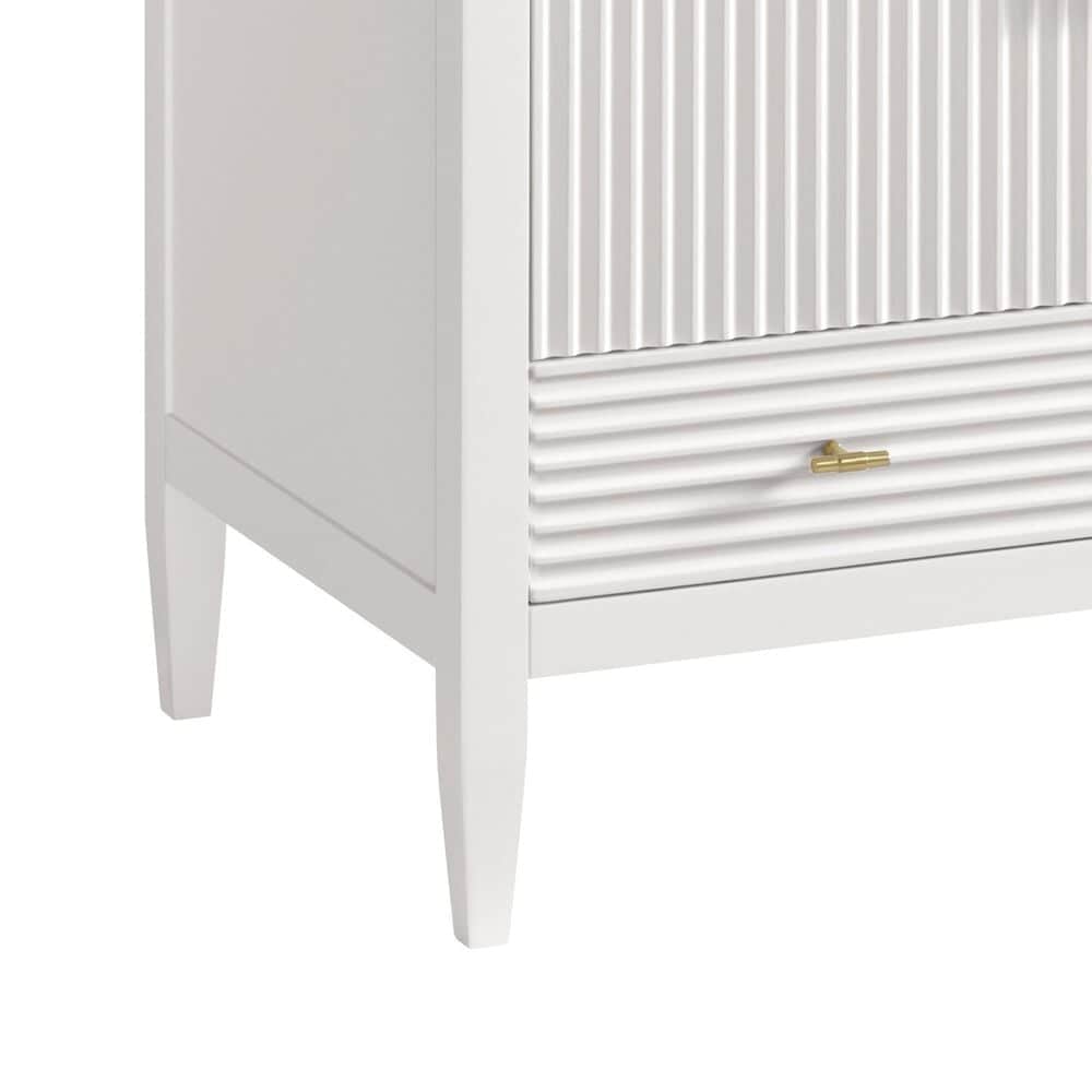 James Martin Vanities Myrrin 36&quot; Vanity in Bright White with 3 cm Carrara White Marble Top, , large