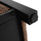 Hearth and Haven 2-Door Outdoor Bar Cart with Stainless Steel Top in Brown and Black, , large