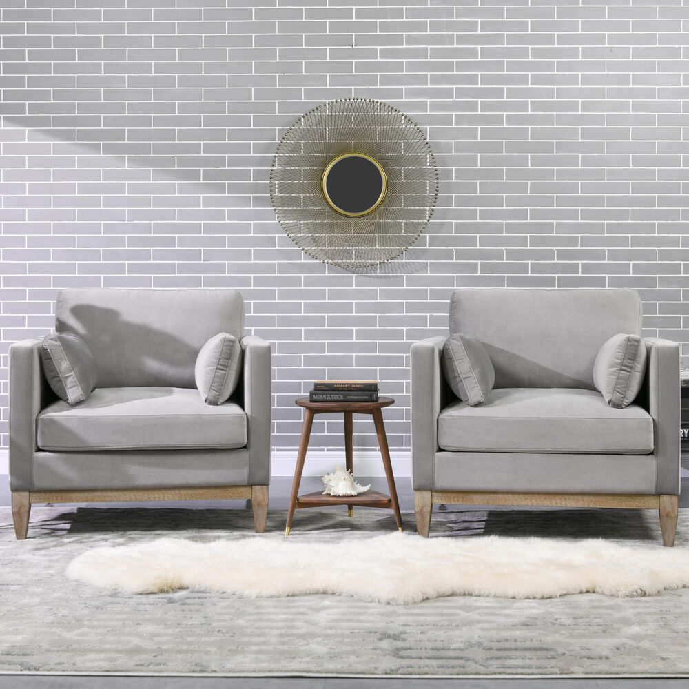 Jennifer Taylor Home Knox Arm Chair in Opal Grey Velvet, , large