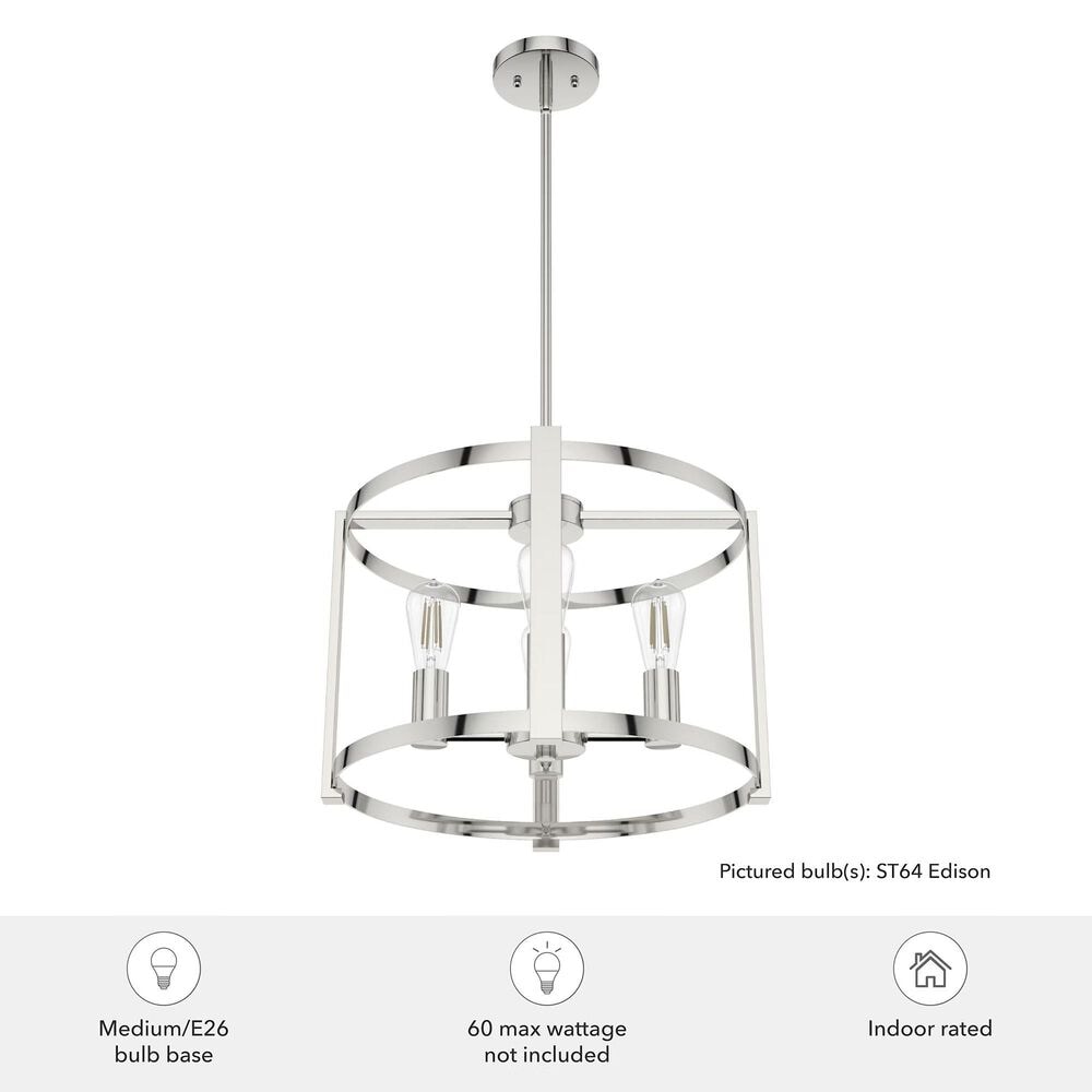 Hunter Astwood 18&quot; 4-Light Chandelier in Polished Nickel, , large