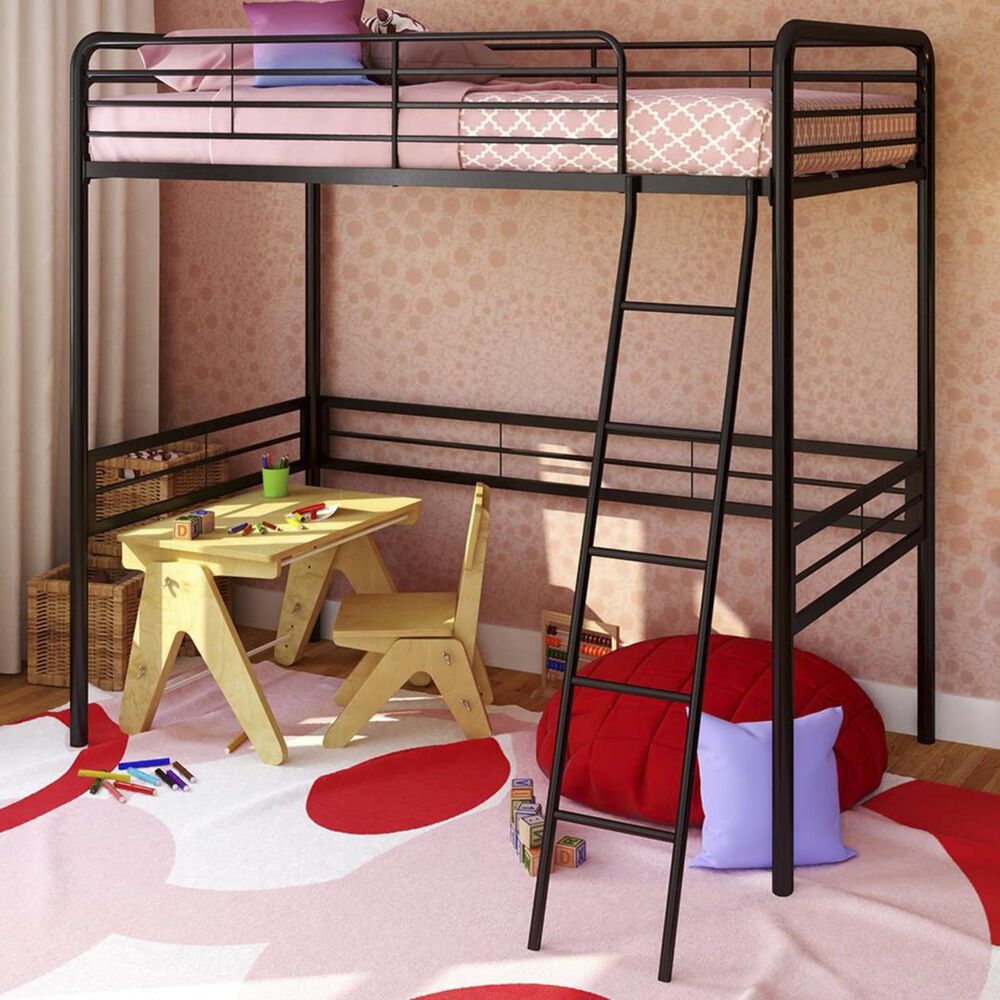 DHP DHP Twin Loft Bed in Black, , large