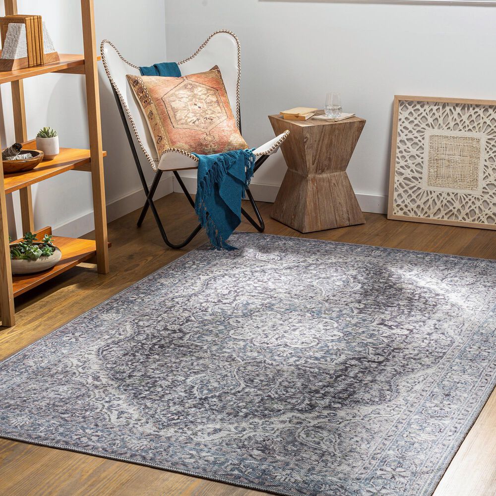 Surya Colin 7&#39;10&quot; x 10&#39;2&quot; Light Blue, Medium Green, Gray, Charcoal, Tan and Cream Area Rug, , large
