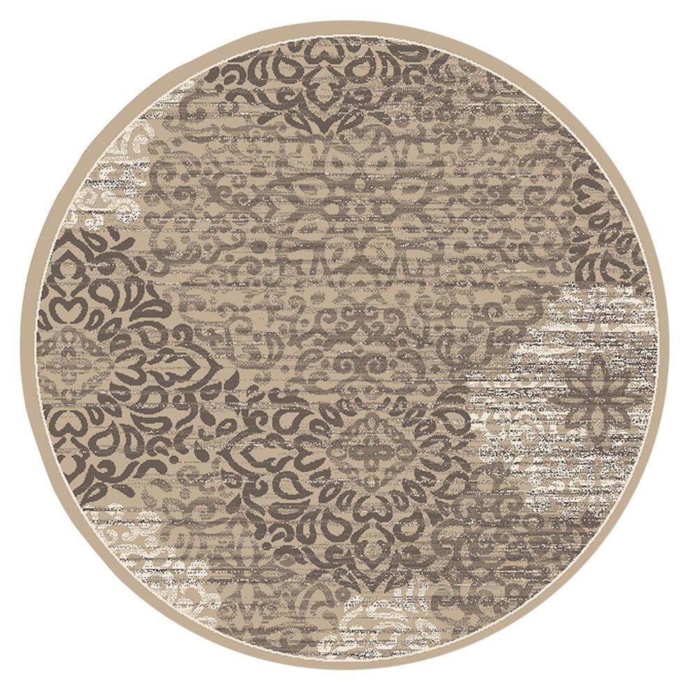 Radici USA Pisa 3471 7'10" Round Beige Area Rug, , large