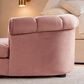 Jennifer Taylor Home Halle 35.5" Rolled-Arm Dog Bed with Channel-Tufted Back in Ash Rose Pink, , large