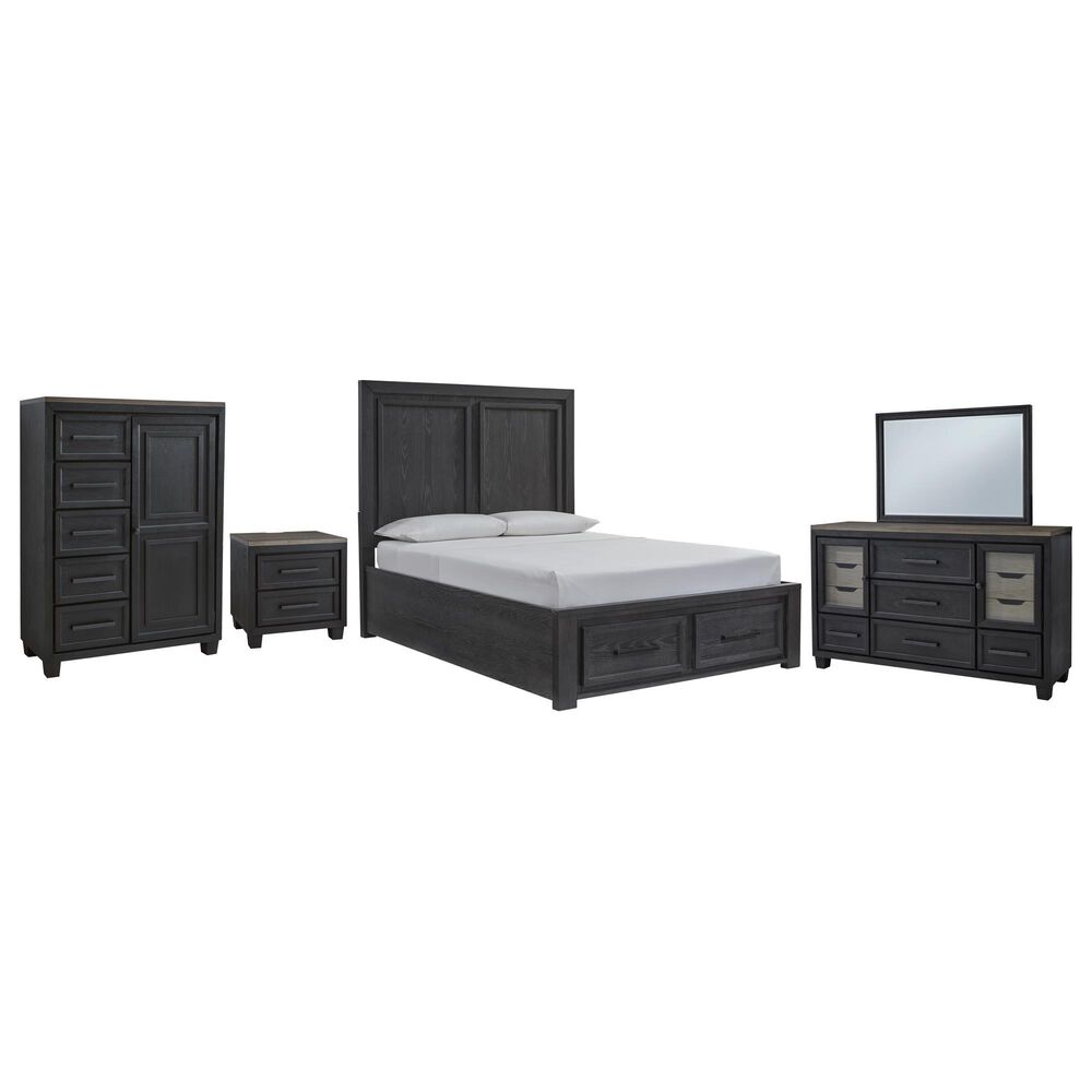 Millenium Foyland 5-Piece Queen Bedroom Set in Black and Brown, , large