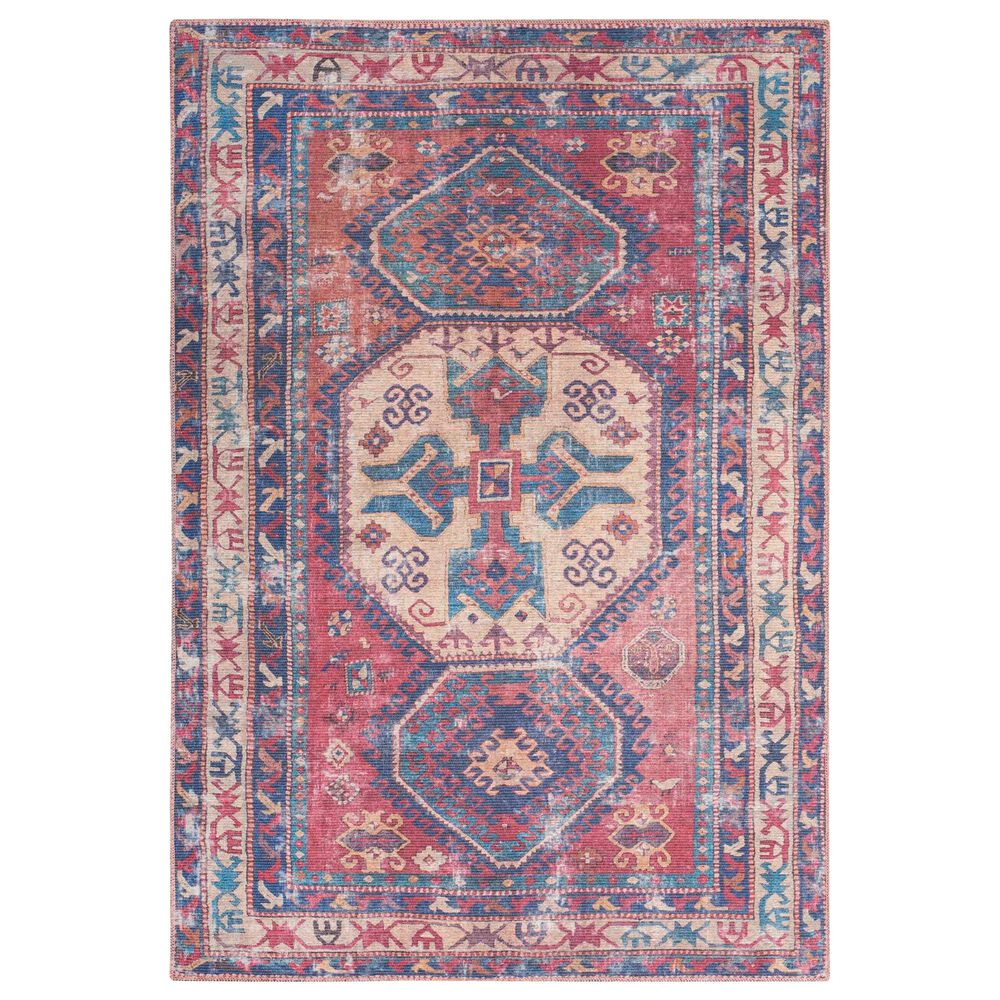 57 Grand by Nicole Curtis Series 1 2" x 6" Red, Beige and Navy Runner, , large