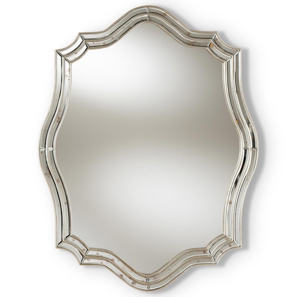 Baxton Studio Isidora Accent Wall Mirror in Antique Silver, , large