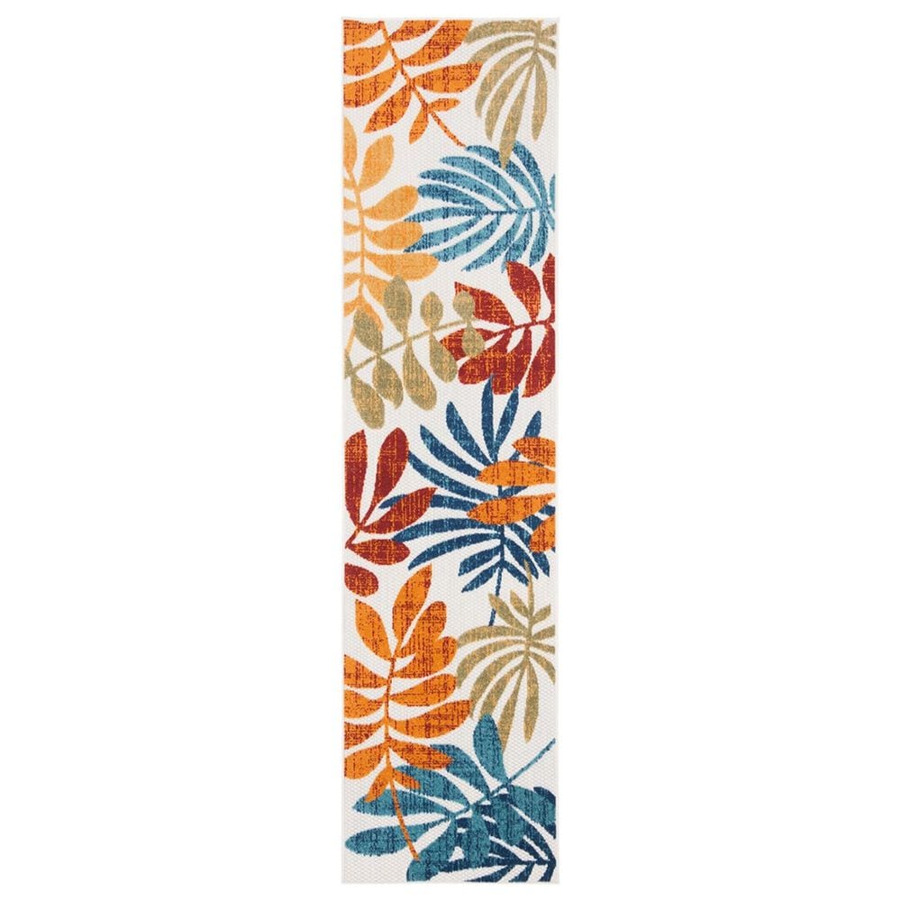 Safavieh Cabana CBN814A 2" x 10" Creme and Red Indoor/Outdoor Performance Runner, , large