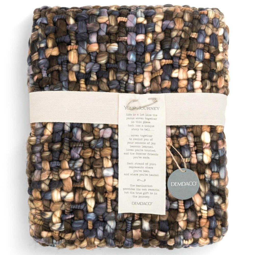 Demdaco Your Journey 38&quot; x 50&quot; Woven Throw Blanket in Blue and Brown, , large