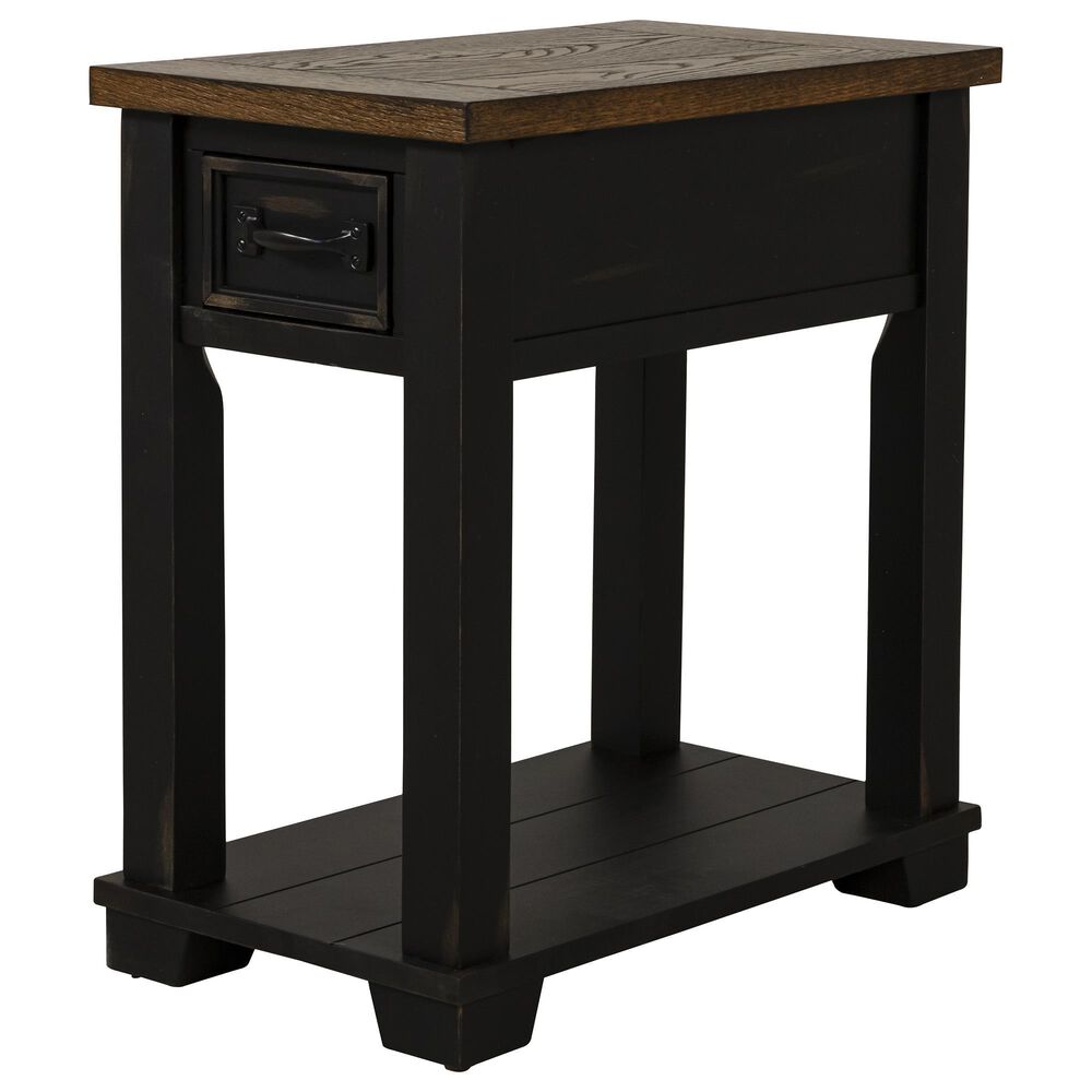 Null Chairside Table in Warm Pecan and Black, , large
